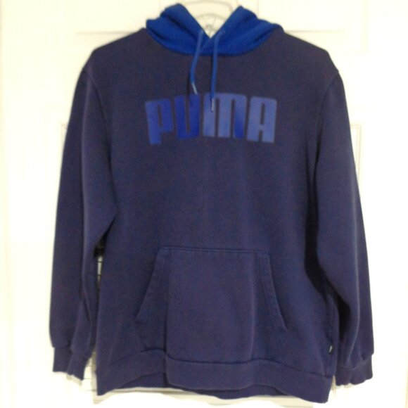 Puma‎ Men's Sweater Navy Blue Casual Pullover Hoodie Sweatshirt Size L - Picture 1 of 8